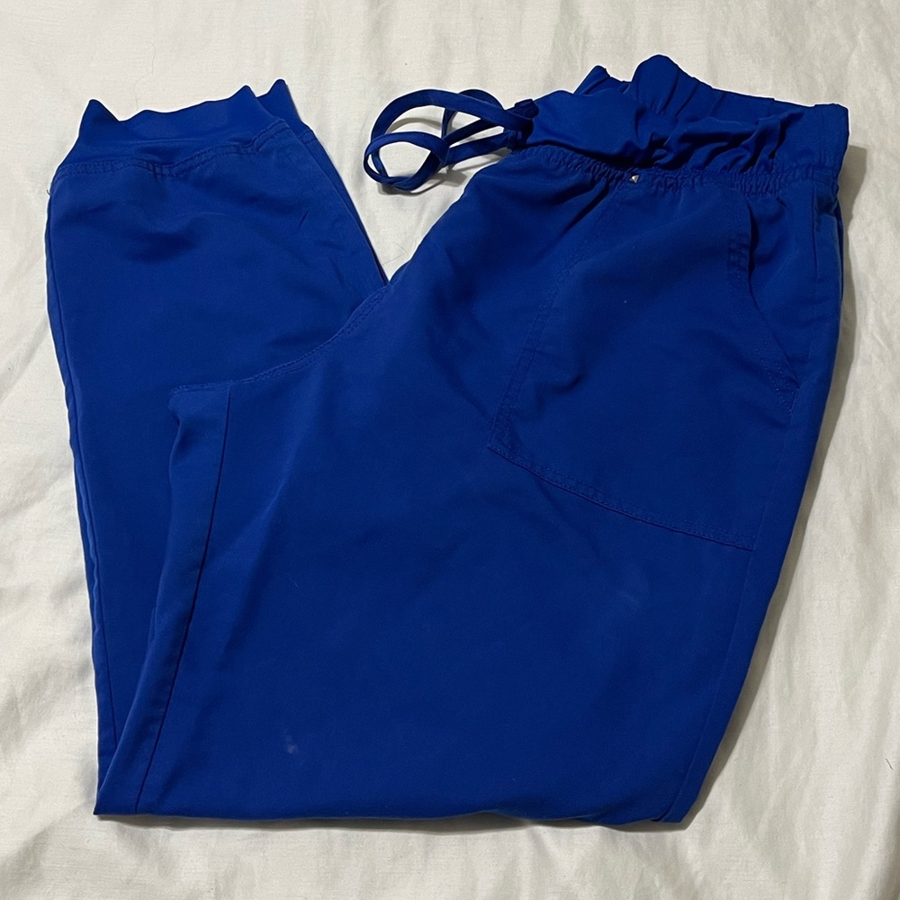Scrubstar Blue Joggers with Elastic Waistband and Ribbed Cuffs